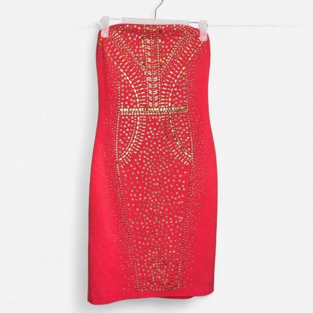 Cache Women's Red and Pink Dress
